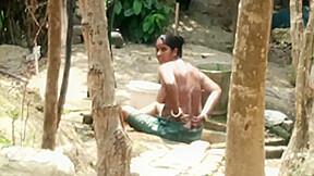 Is Showing Her Boobes While Taking Bath With Indian Aunty